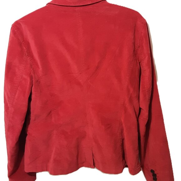Vintage Y2K ESPRIT Red Cotton Corduroy Blazer Jacket Women’s 10Siz Academia - Picture 3 of 5